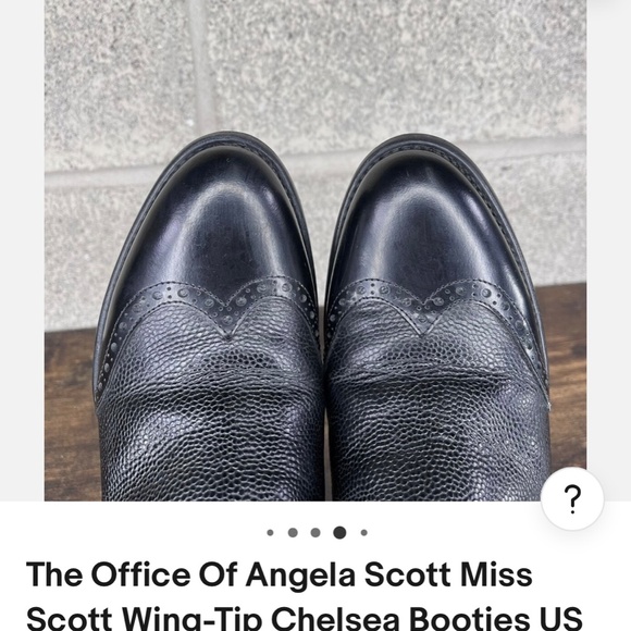 The Office of Angela Scott Miss Scott Wing-tip Chelsea Booties 7-7.5 Black - Picture 7 of 14